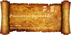 Paulovits Bereniké névjegykártya